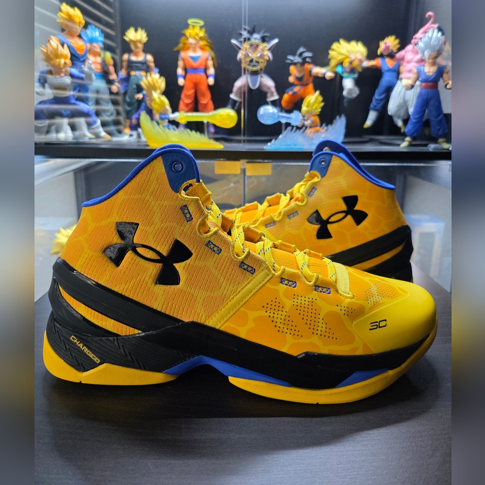 Under Armour Curry 2 Retro Double Bang Gold Taxi Basketball Shoes Mens Size 12
